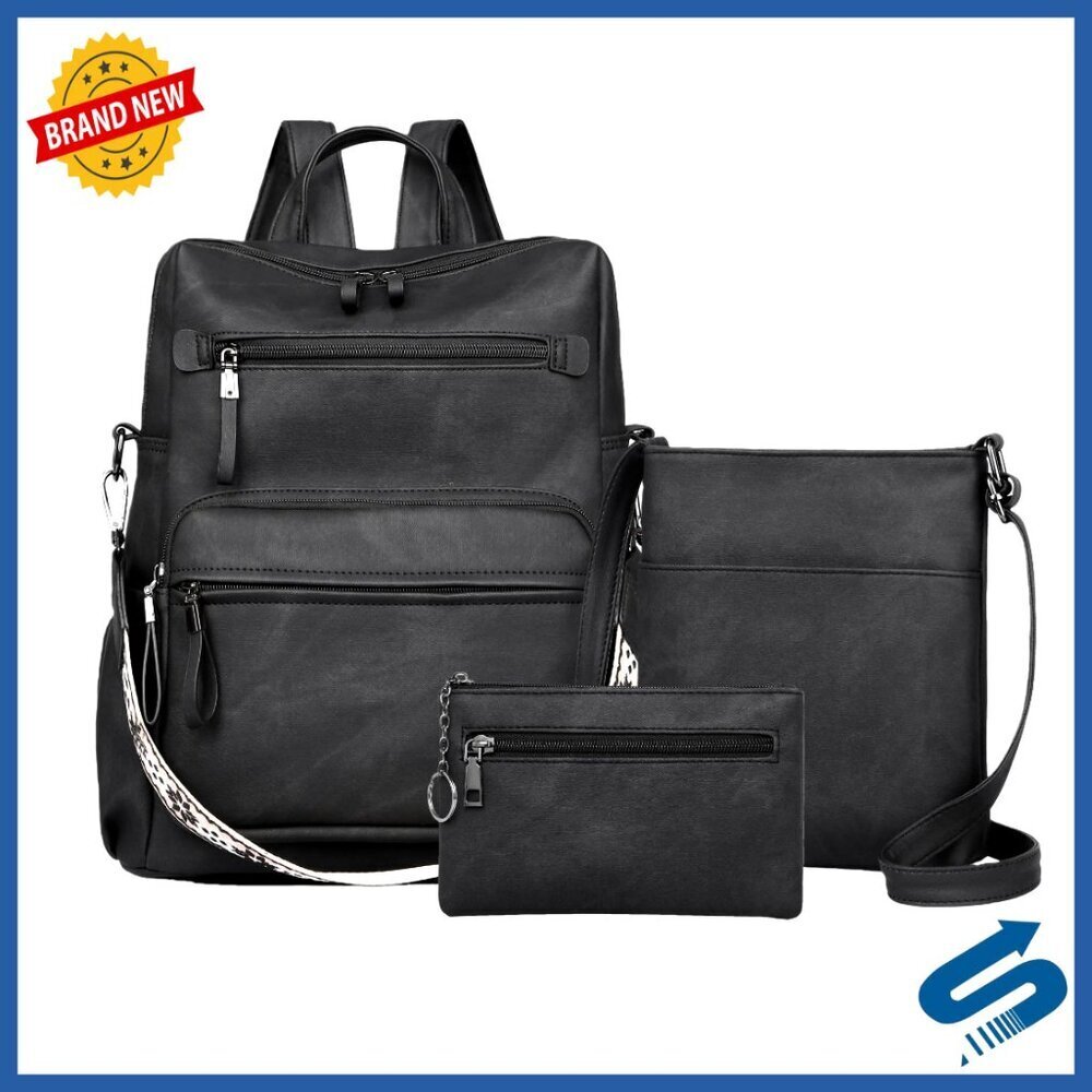 PU Leather Designer Backpack Purse Convertible Shoulder Bag Travel Work